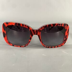 DOLCE & GABBANA Red Black DG4101 1752/8G Animal Print Acetate Sunglasses